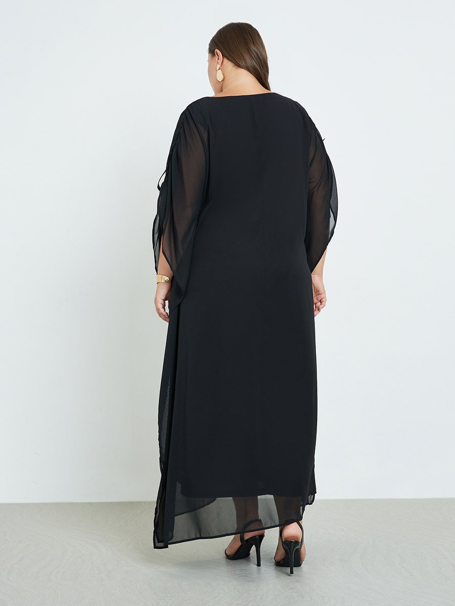 Plus Size Black Maxi Kaftan