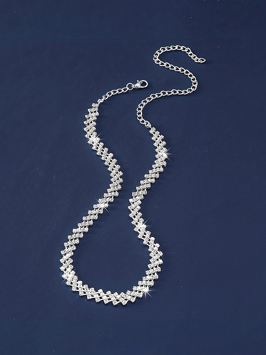 Silver Embellished Link Necklace