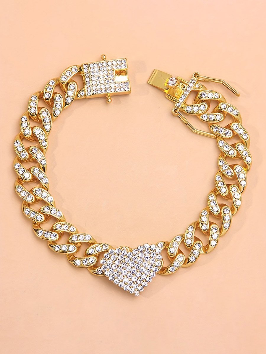 Embellished Chain with Heart Detail Anklet