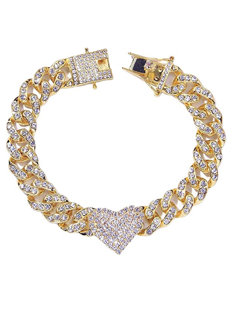 Embellished Chain with Heart Detail Anklet