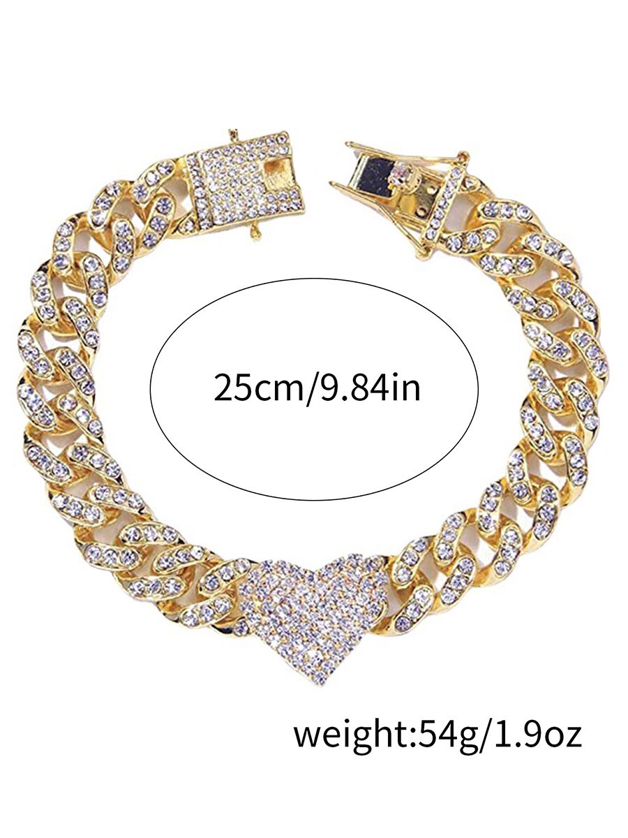 Embellished Chain with Heart Detail Anklet