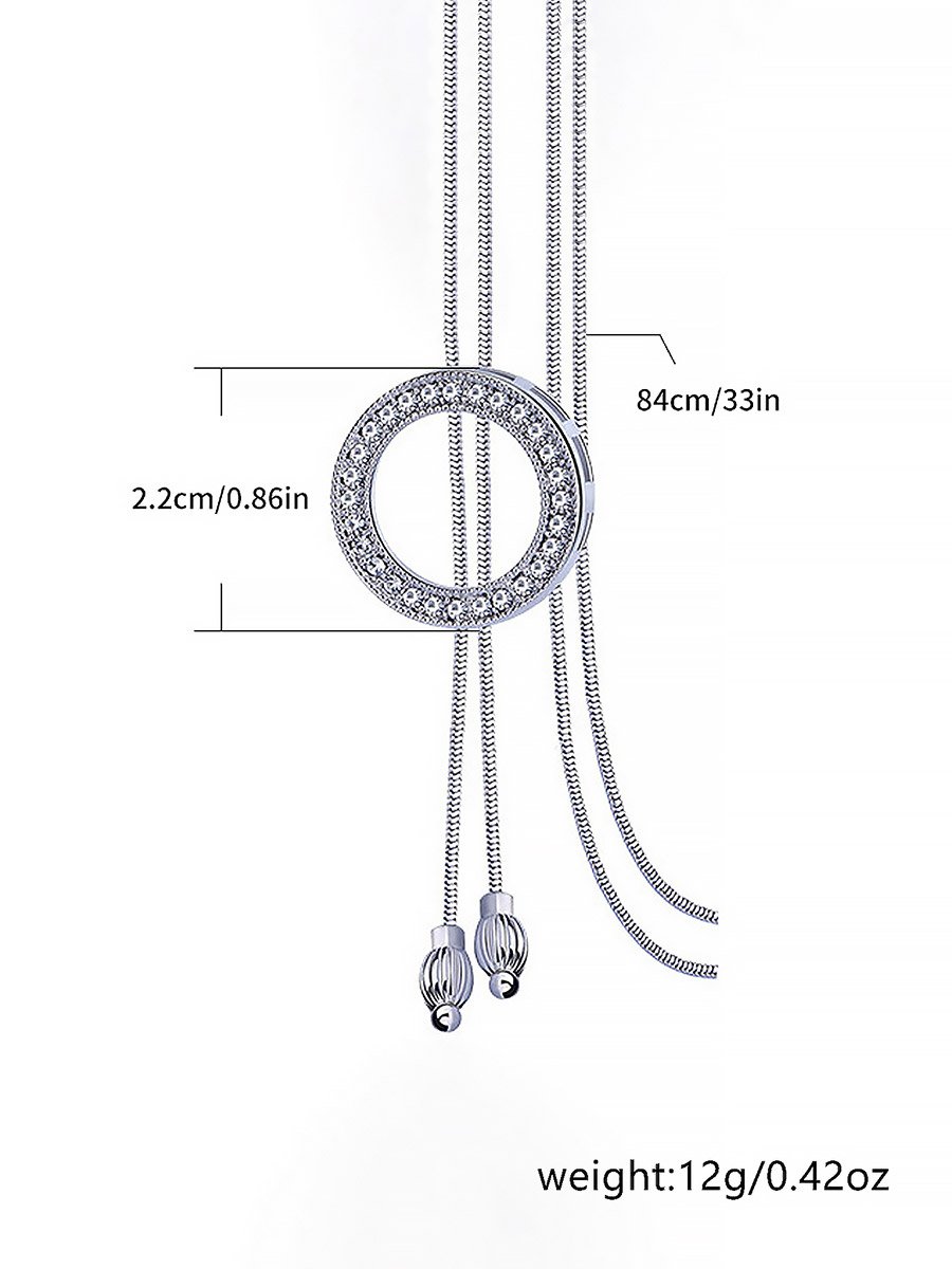 Embellished Circle Drop Necklace
