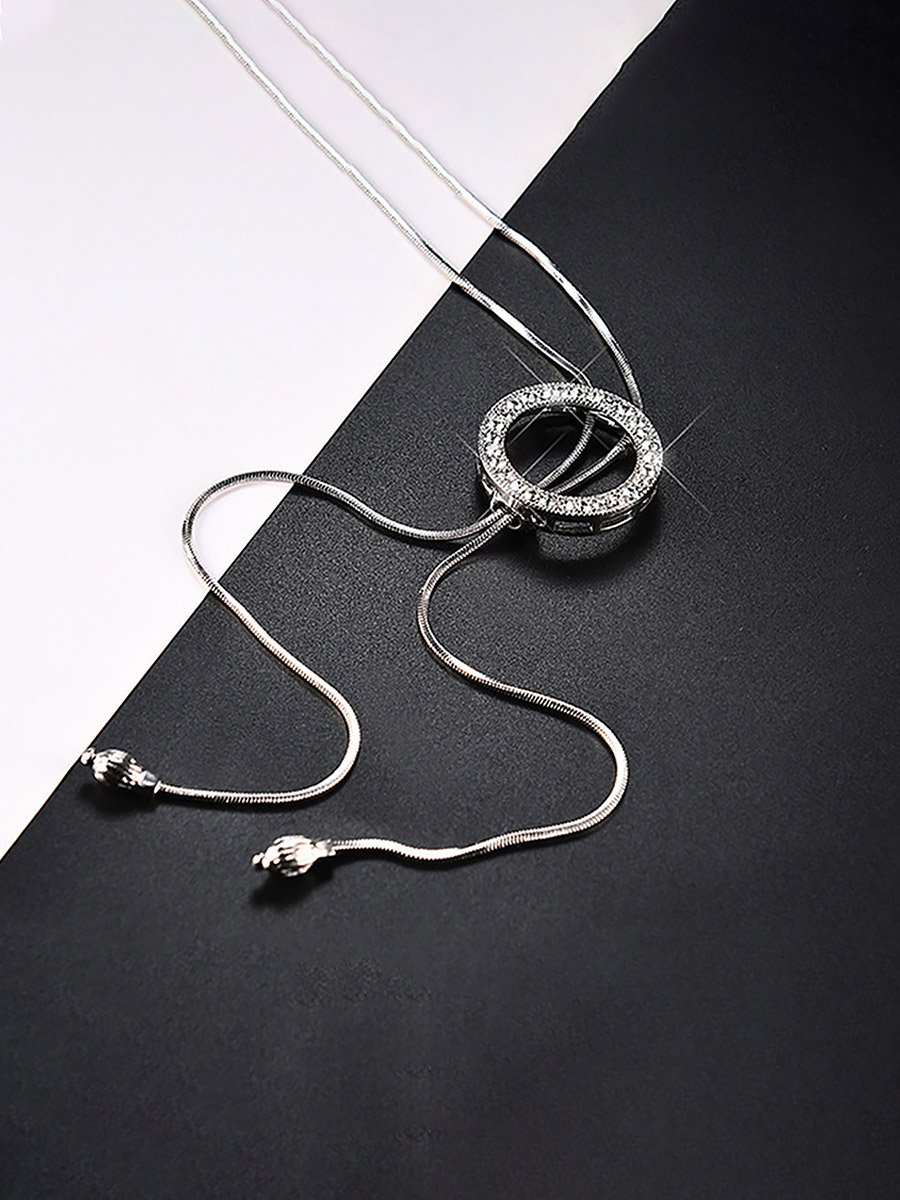 Embellished Circle Drop Necklace