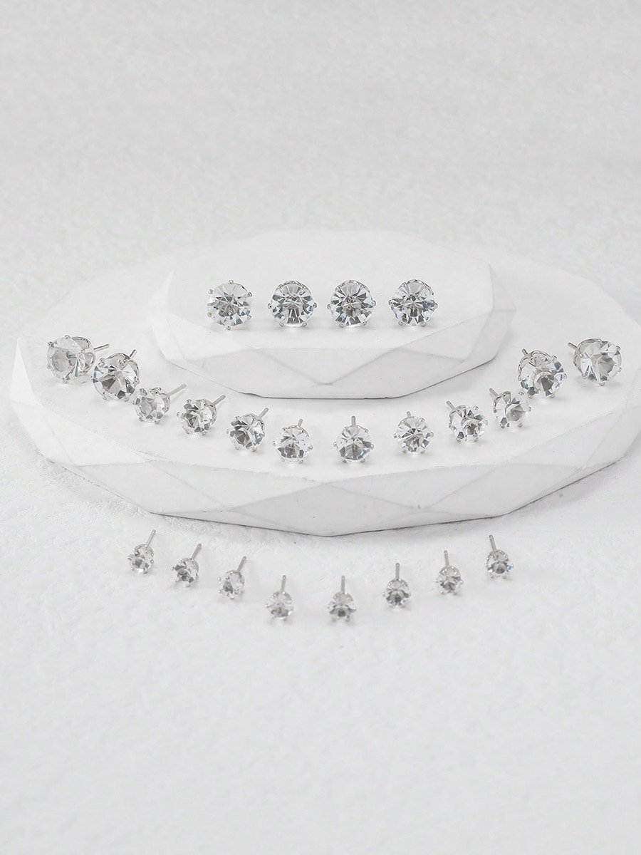 Set of 12 - Embellished Rhinestone Earrings 