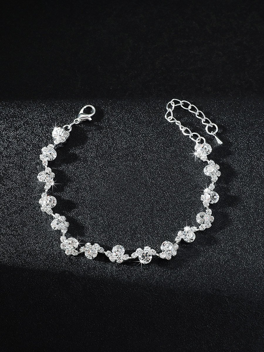 Rhinestone Flower Bracelet