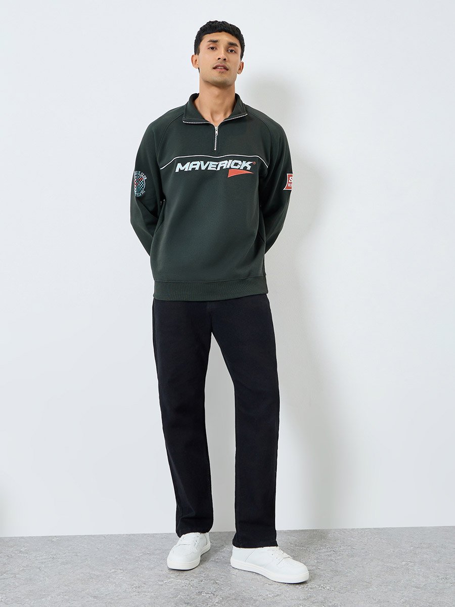 Men Oversized Embrodiered Sweatshirt