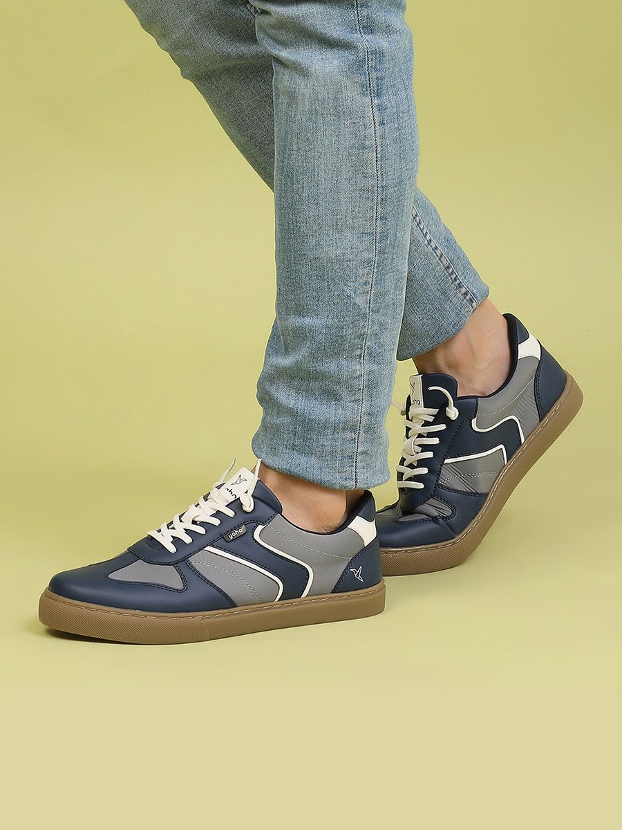 Men Stride Color Block Stretch Lace Sneakers