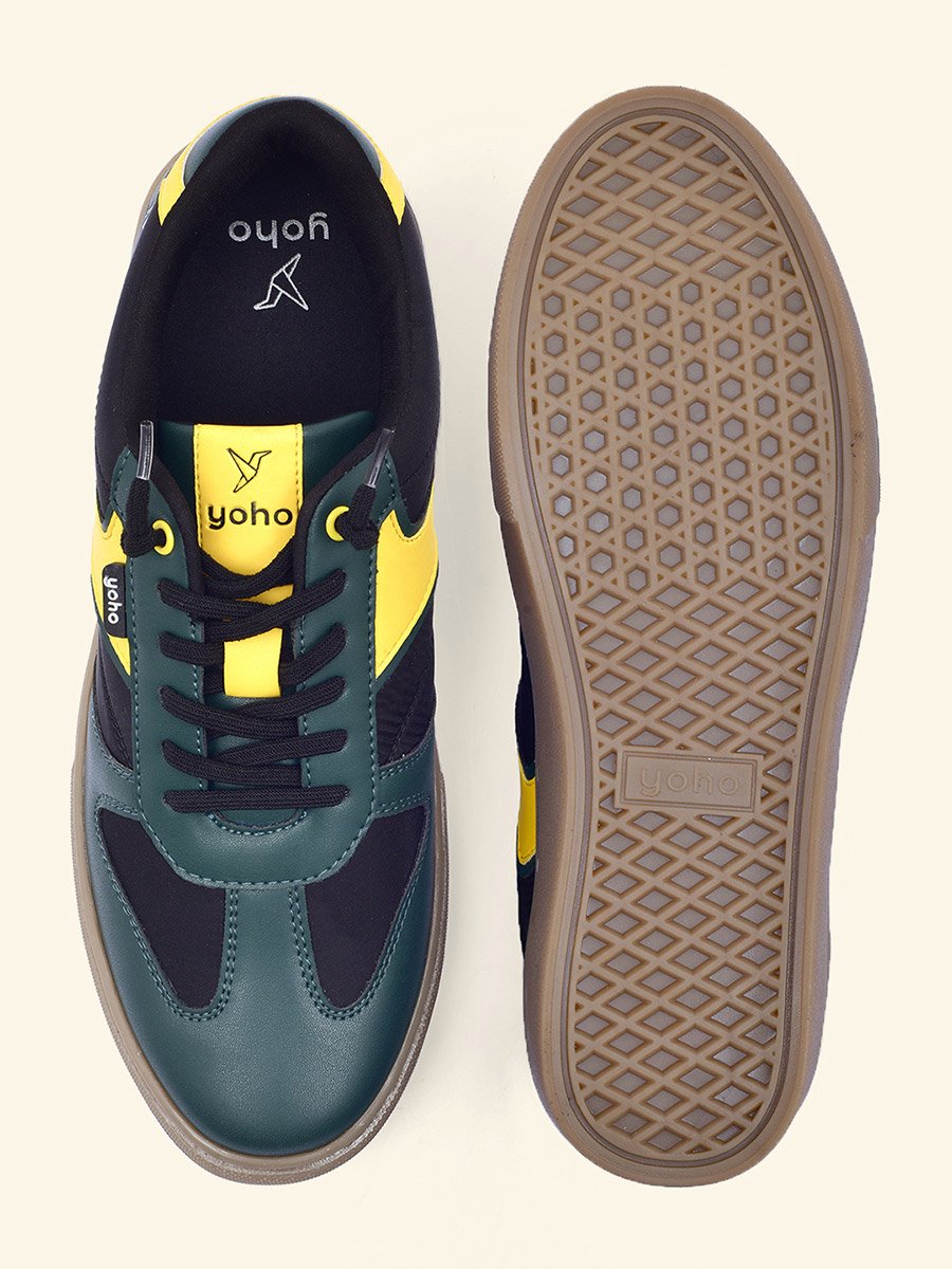 Men Stride Color Block Stretch Lace Sneakers
