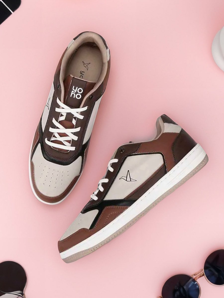 Men Color Block Lace Up Sneakers
