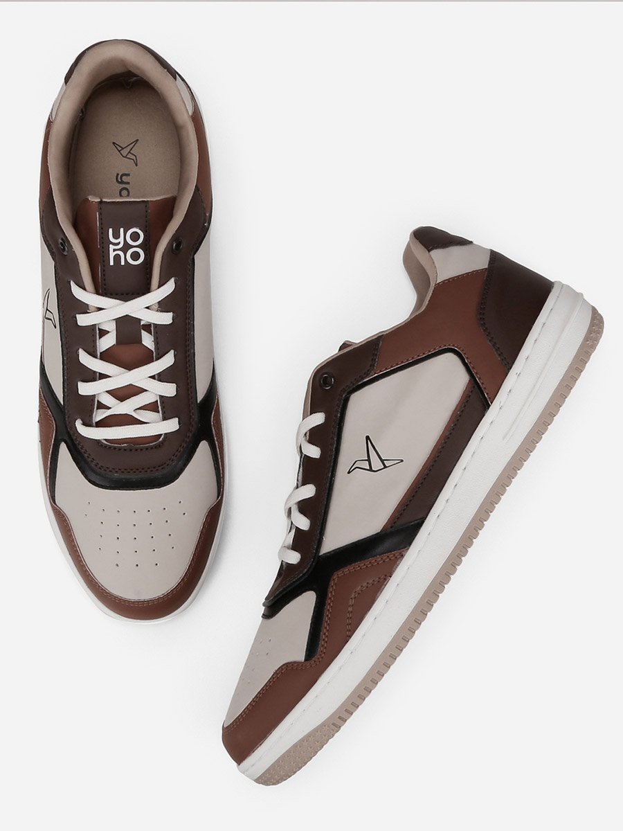 Men Color Block Lace Up Sneakers