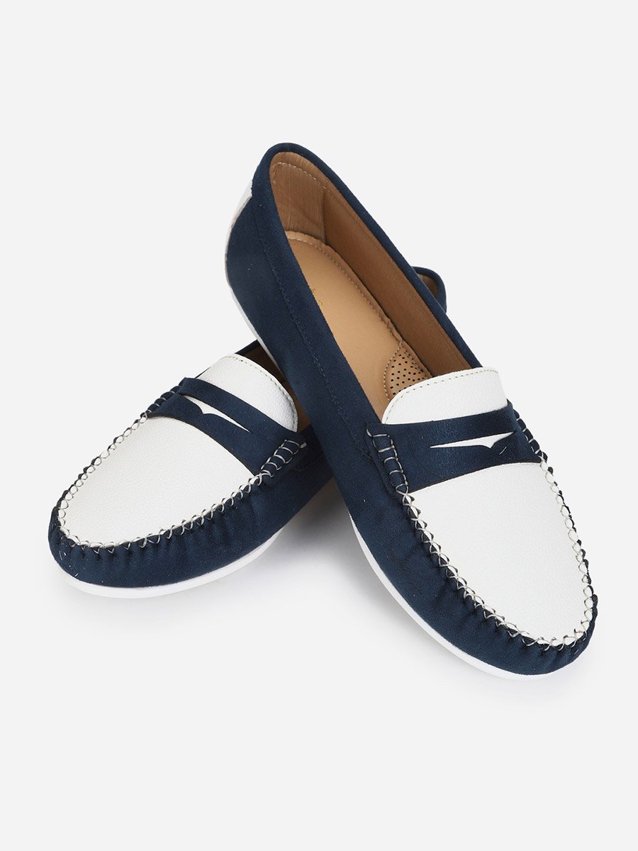 Navy Bliss Color Block Semi Casual Loafers