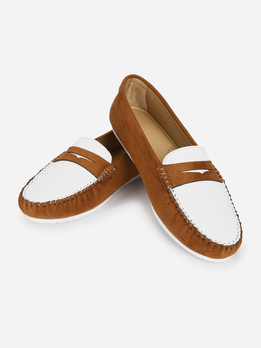Brown Bliss Color Block Semi Casual Loafers