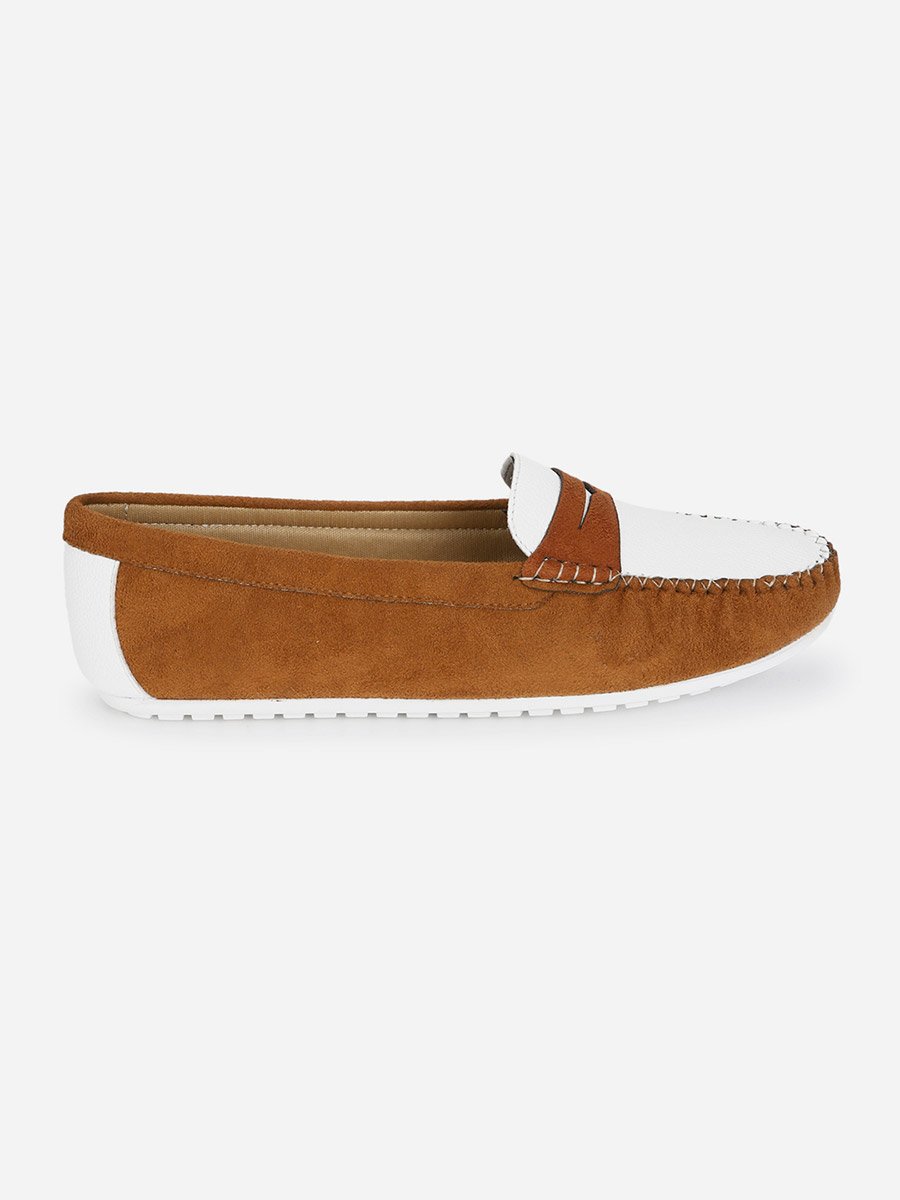 Brown Bliss Color Block Semi Casual Loafers