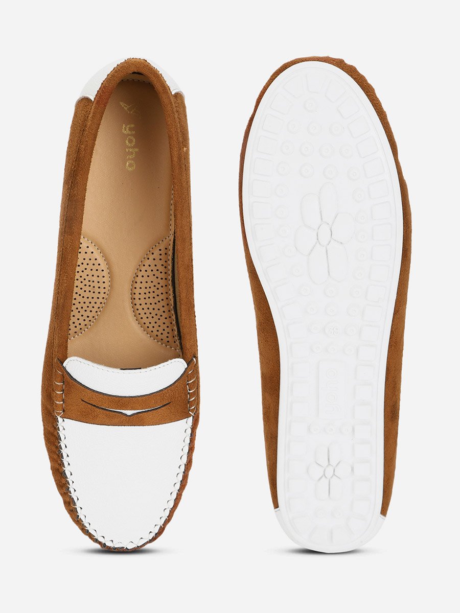 Brown Bliss Color Block Semi Casual Loafers