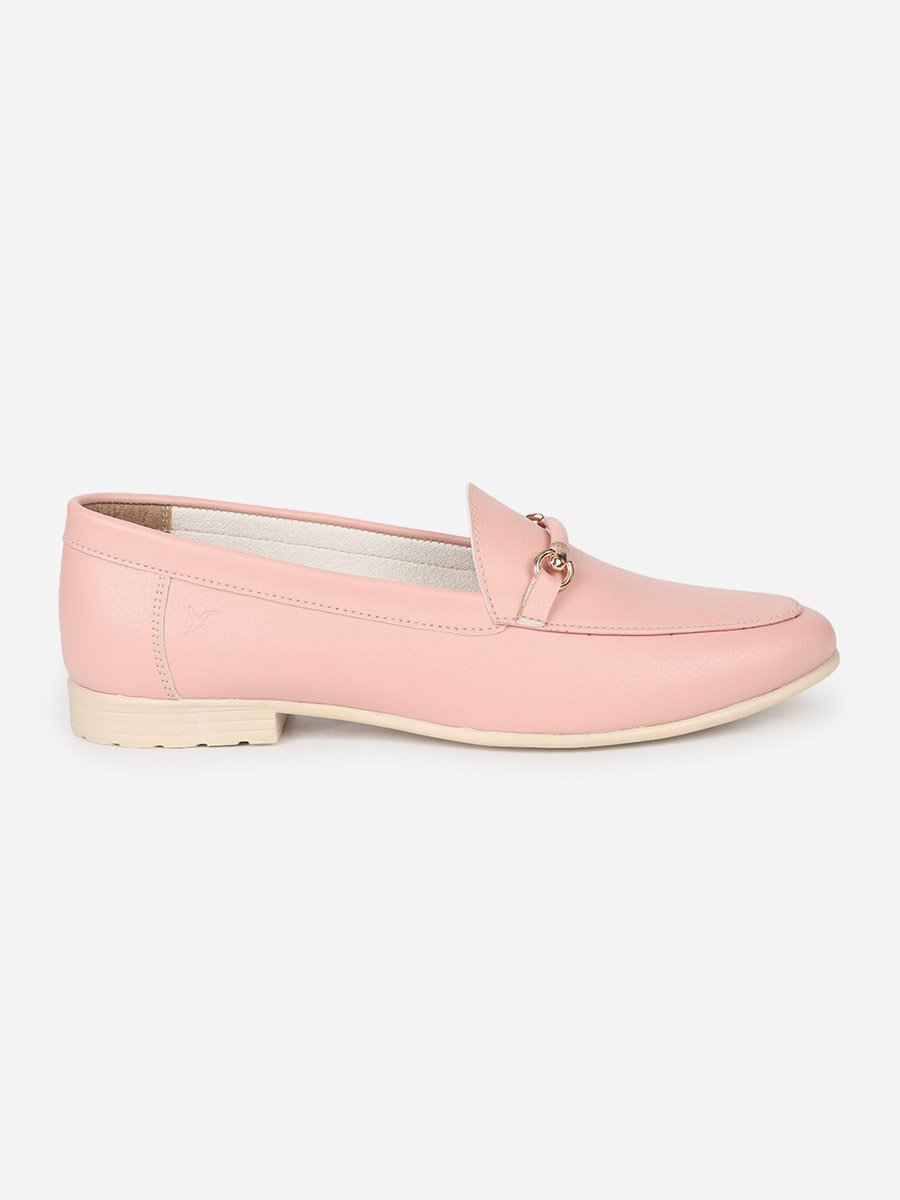 Pink Bliss Slip On Loafers with Snaffle Detail