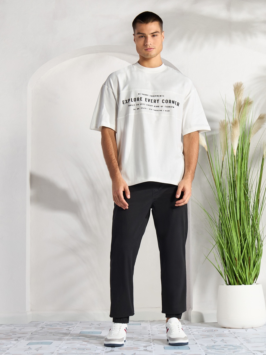 Plain Jog Pants with Pocket Detail and Drawstring Closure