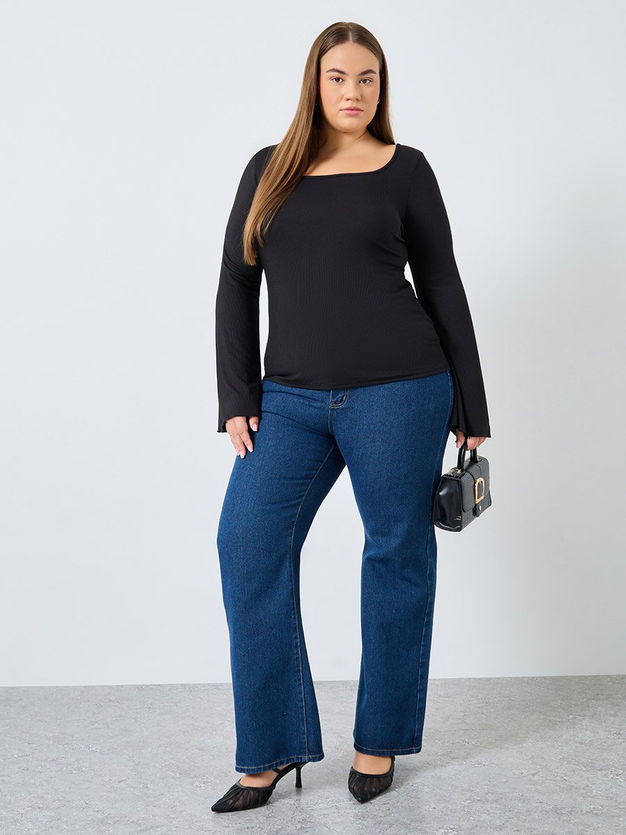 Plus Size Burgundy Ribbed Top