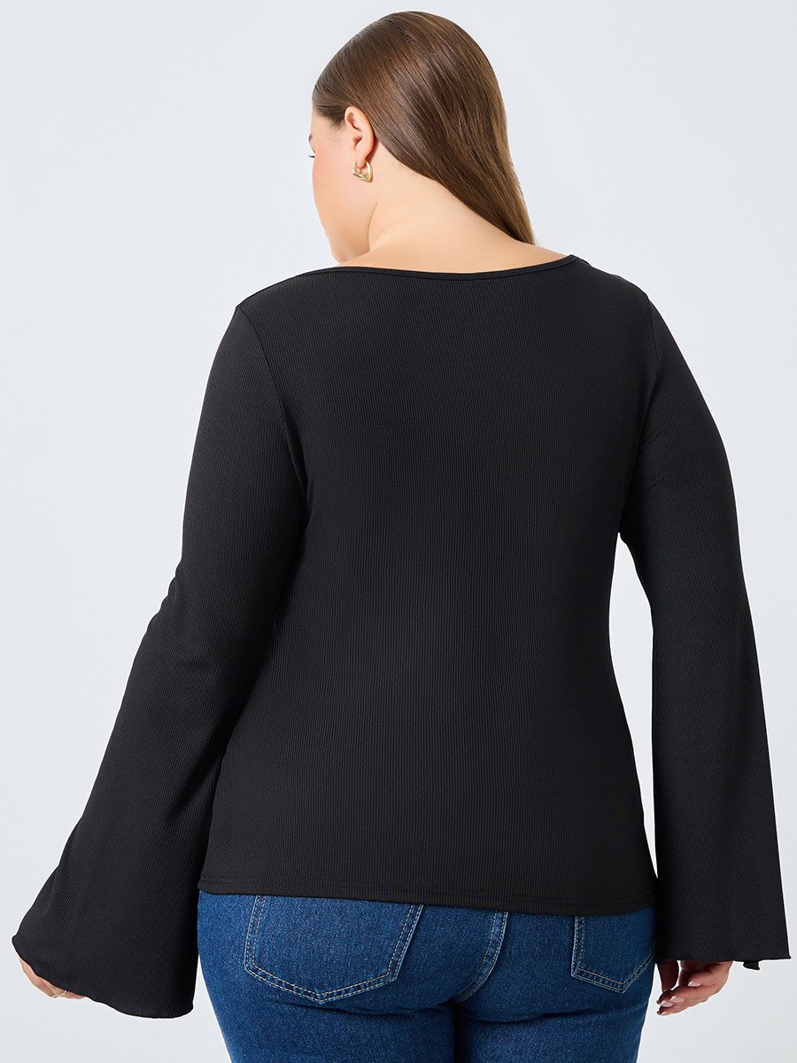 Plus Size Burgundy Ribbed Top