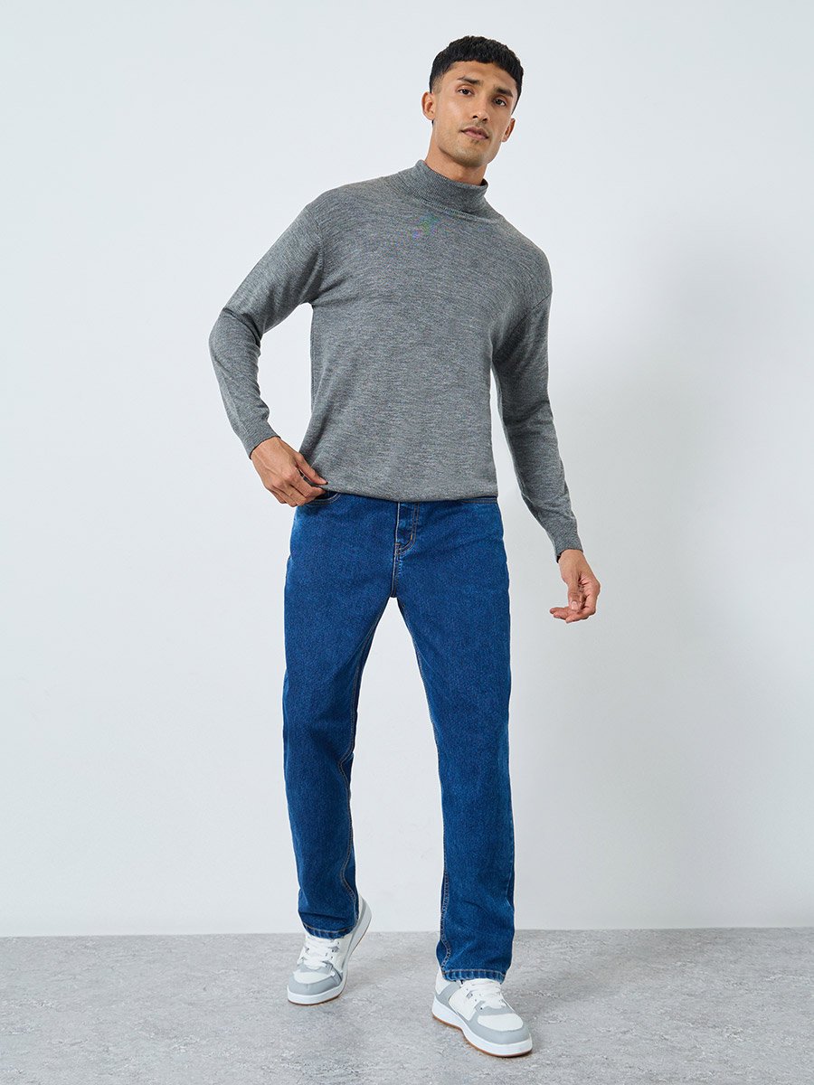 Grey Turtleneck Sweater
