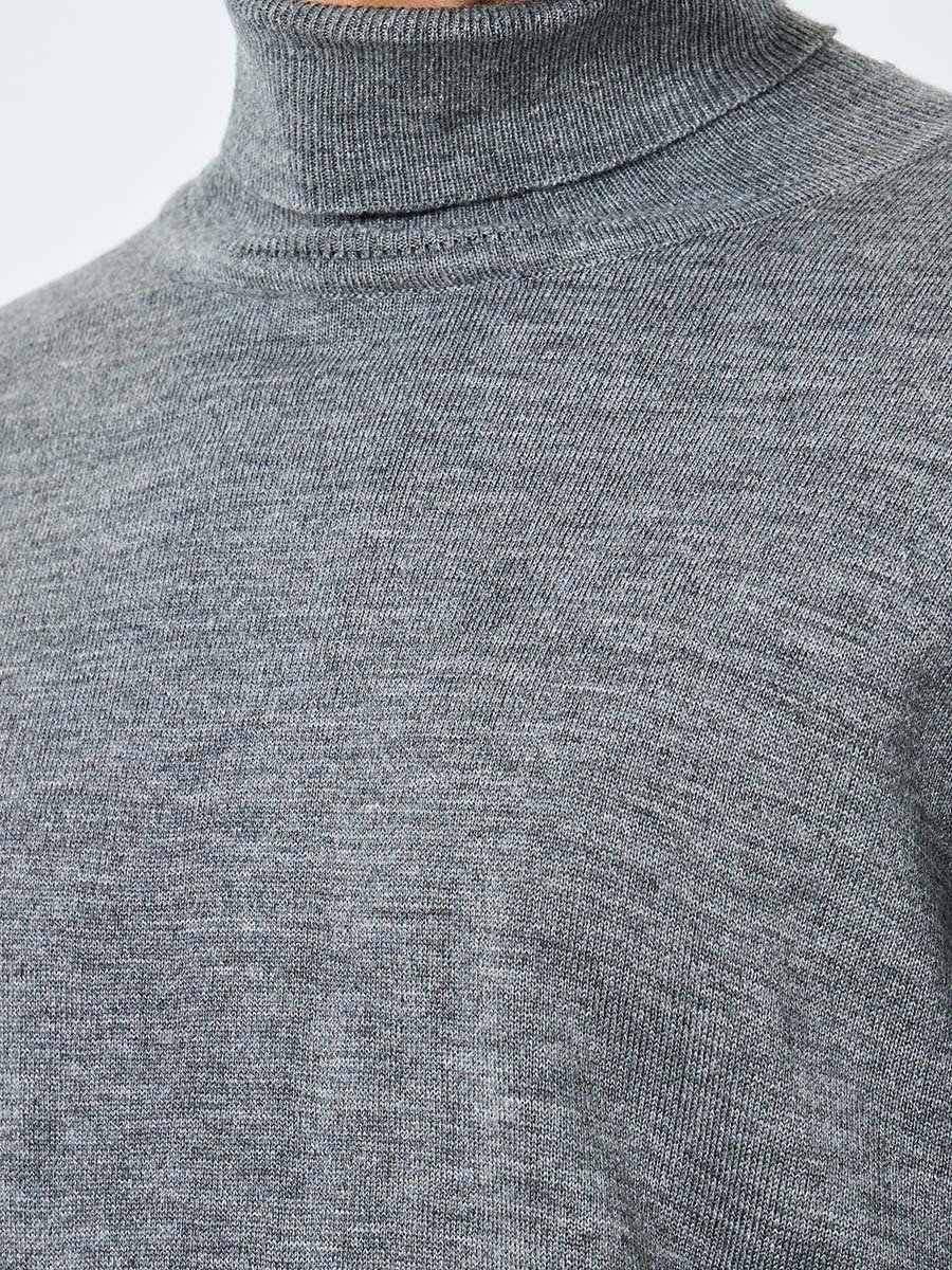 Grey Turtleneck Sweater