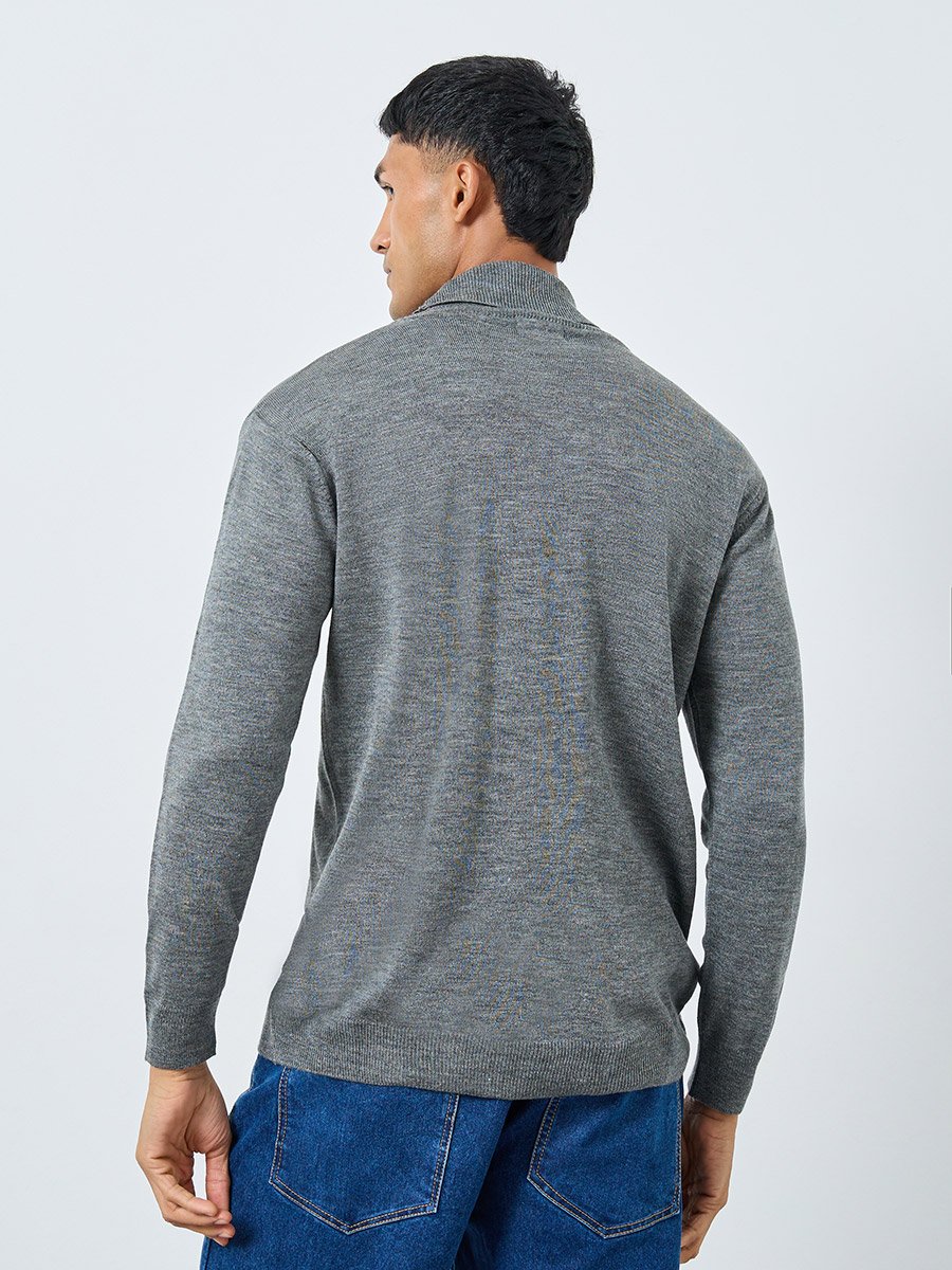 Grey Turtleneck Sweater