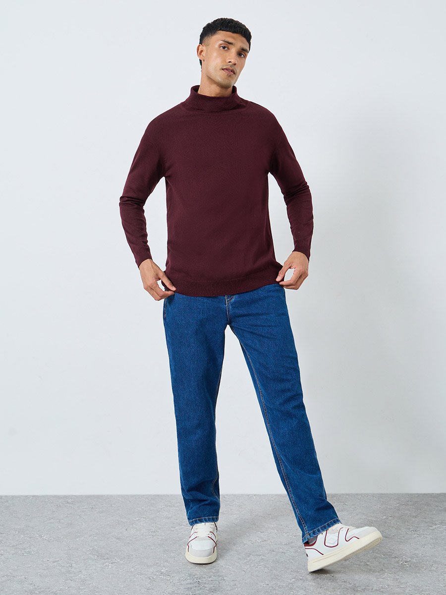 Maroon Turtleneck Sweater