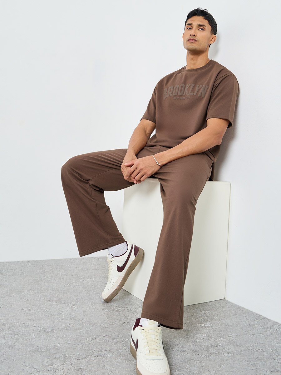 Men Oversized Puff Print T-Shirt and Pants Co-Ords