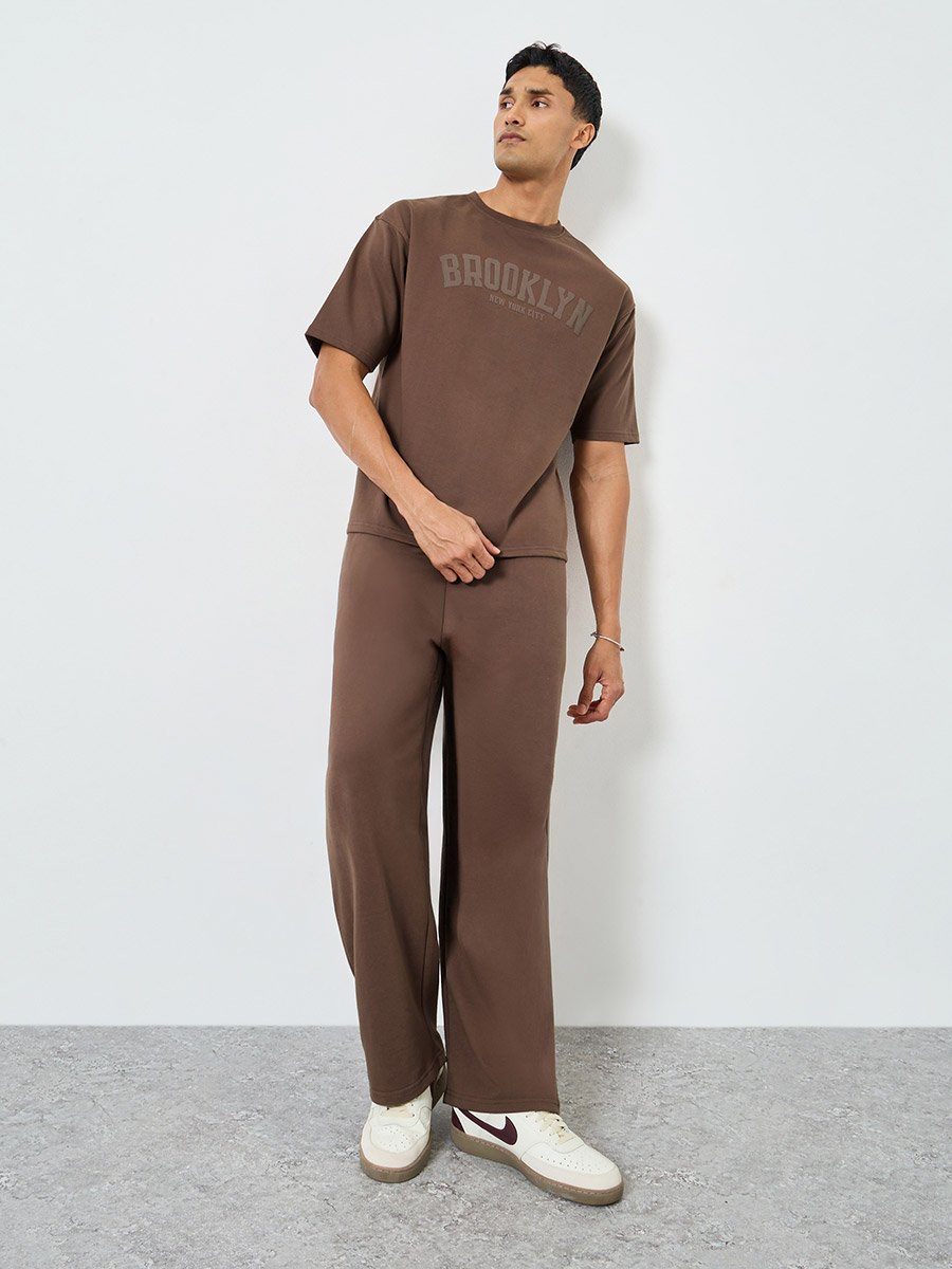 Men Oversized Puff Print T-Shirt and Pants Co-Ords