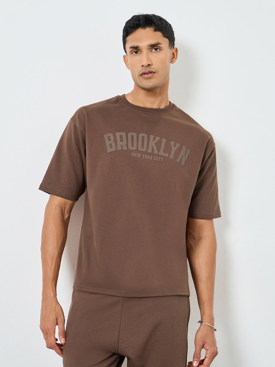 Men Oversized Puff Print T-Shirt and Pants Co-Ords