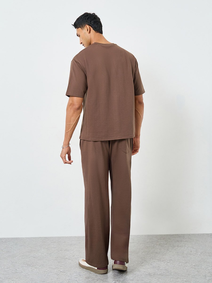 Men Oversized Puff Print T-Shirt and Pants Co-Ords