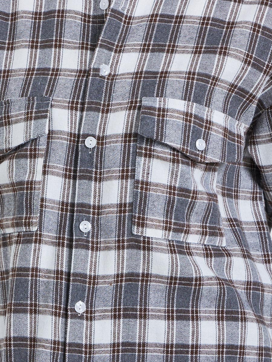 Oversized Checked Print Buttoned Shirt