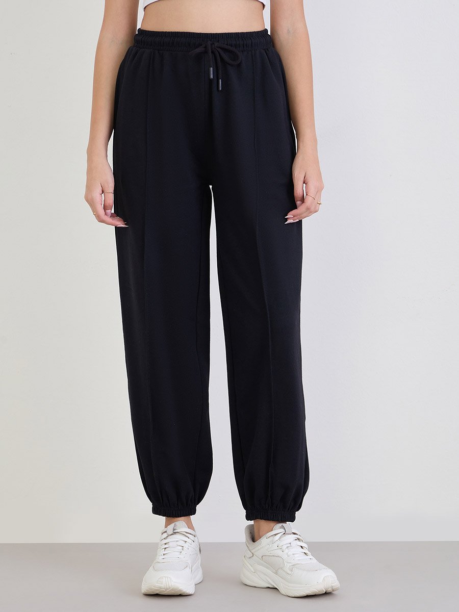 Women Black Relaxed Fit Joggers