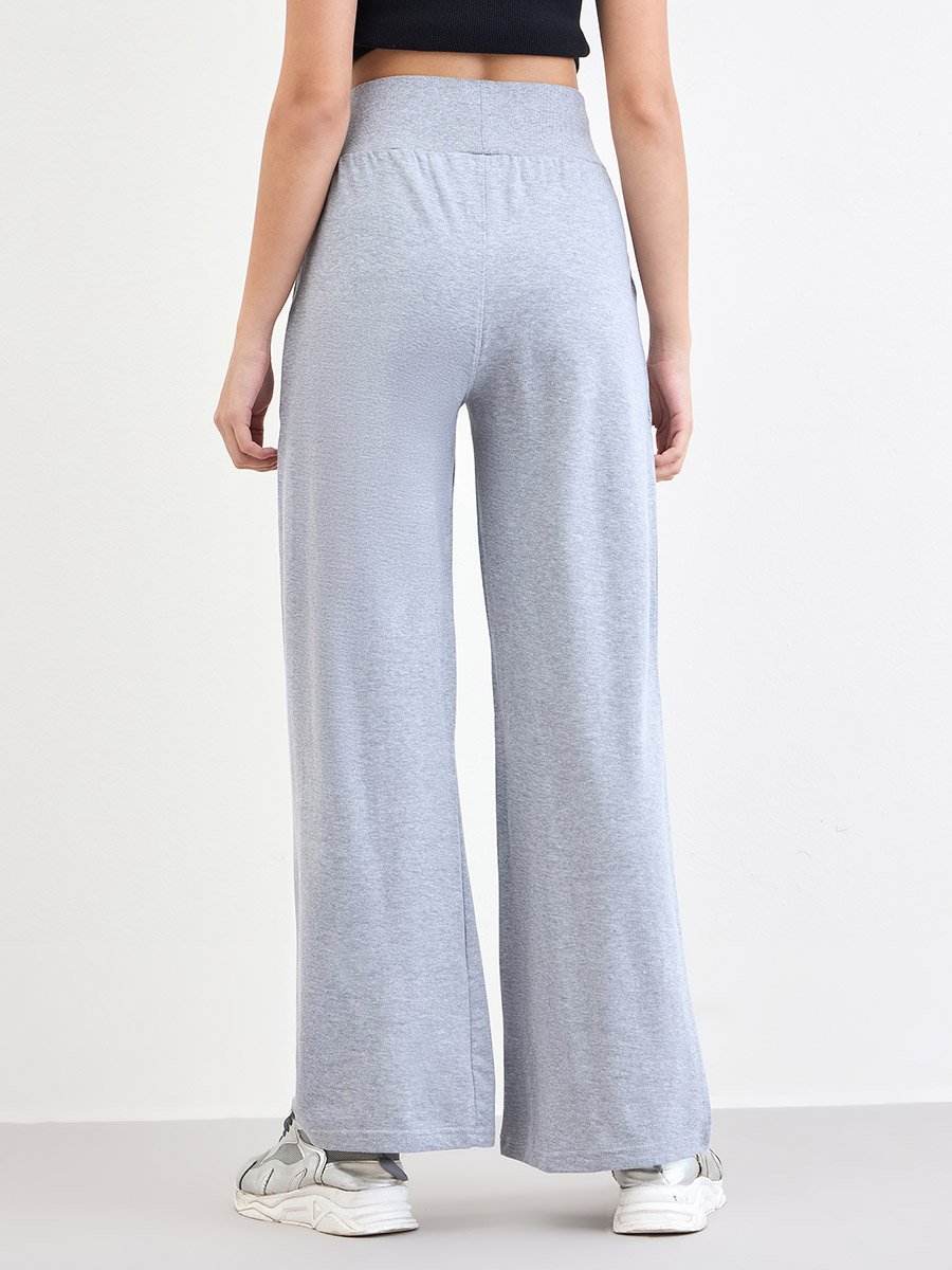 Grey Wide leg Joggers with Drawstring