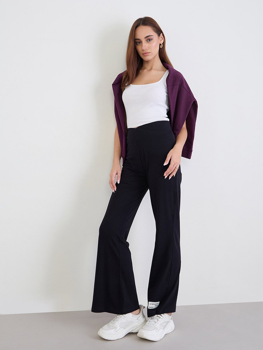Women Black Flare Leggings