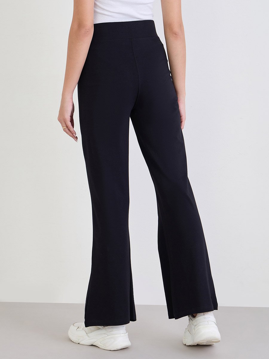 Women Black Flare Leggings