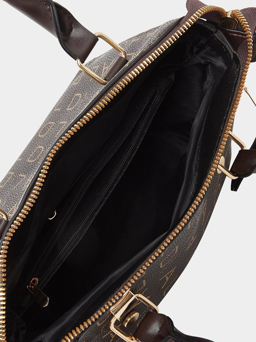 Printed Handbag with Purse and Dropped Charm
