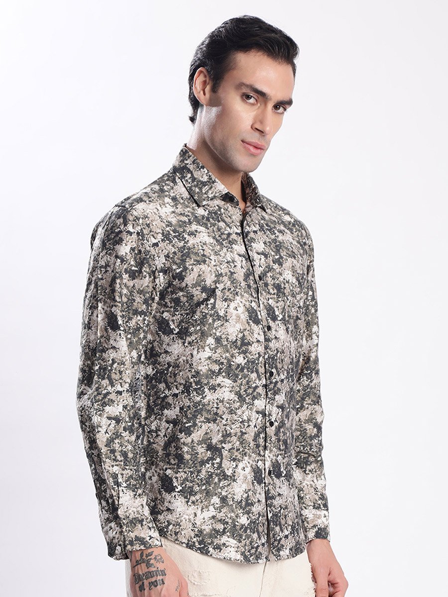 Men All Over Print Slim Fit Shirt