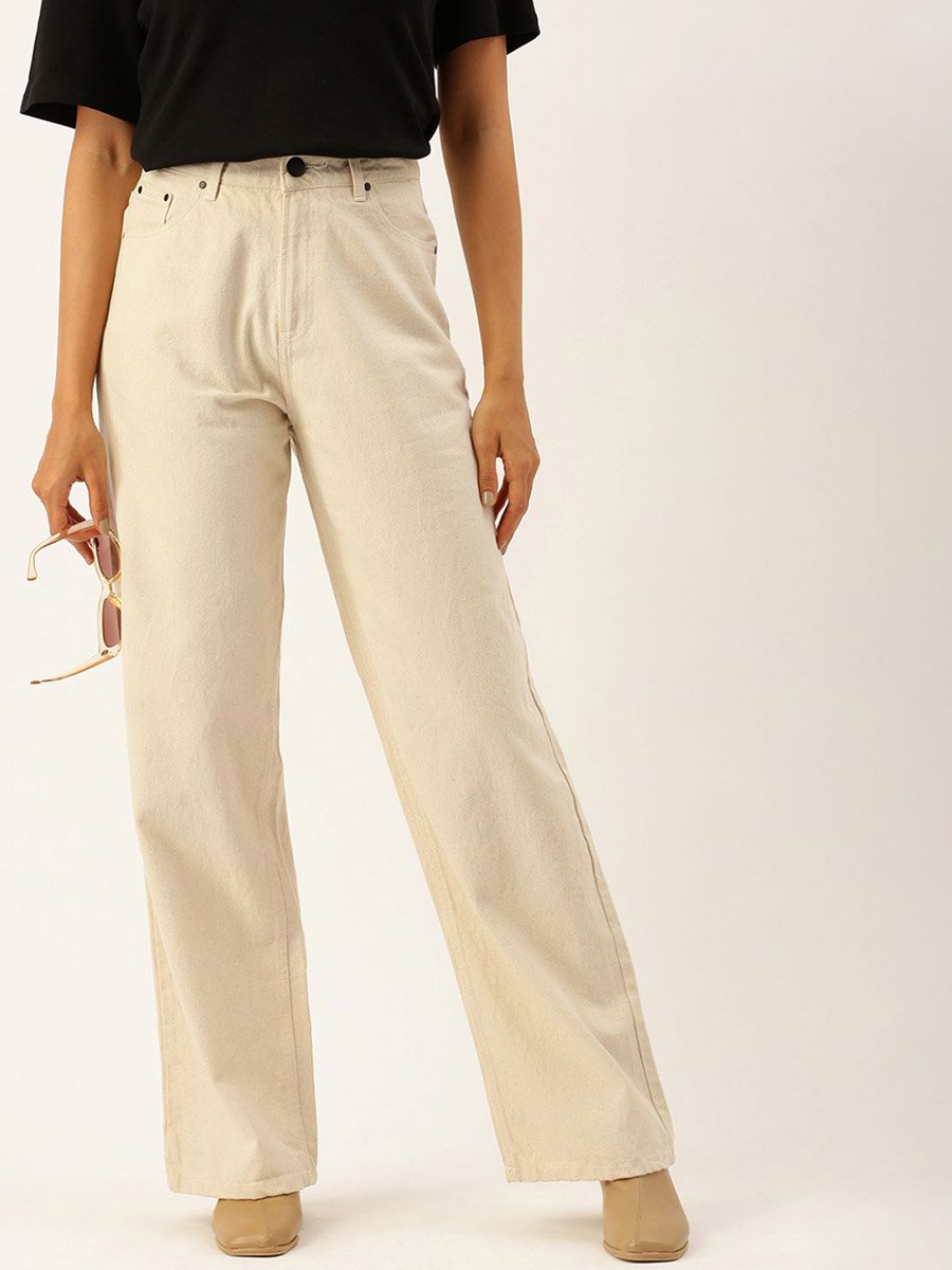 Women Mid Rise Relaxed Fit Cotton Jeans