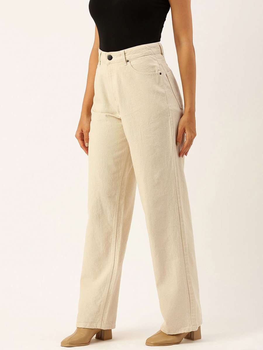 Women Mid Rise Relaxed Fit Cotton Jeans