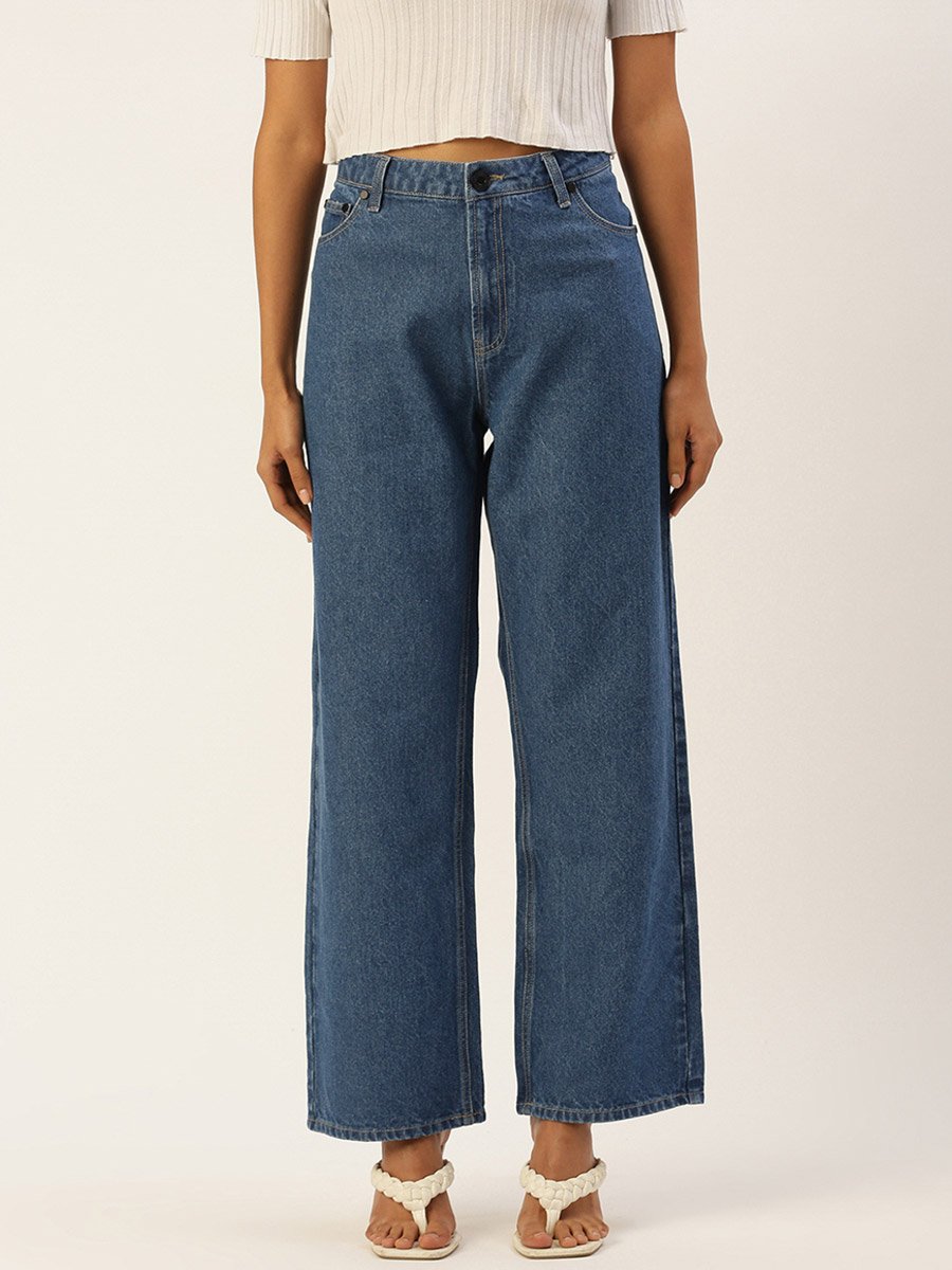 Women High Rise Straight Fit Jeans