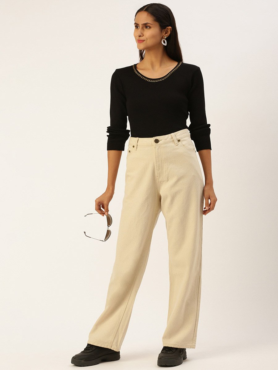 Women High Rise Straight Fit Jeans