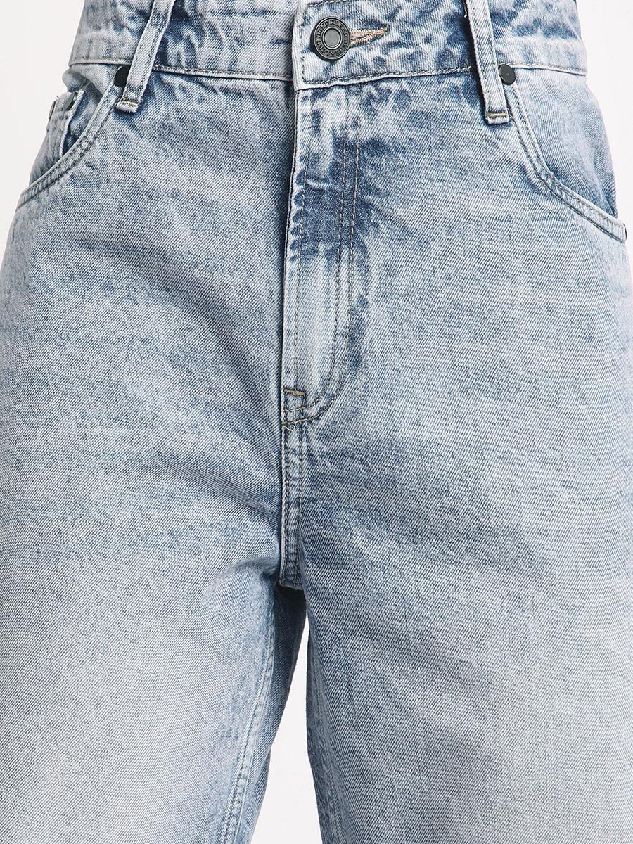 Women Straight Fit Faded Cotton Jeans