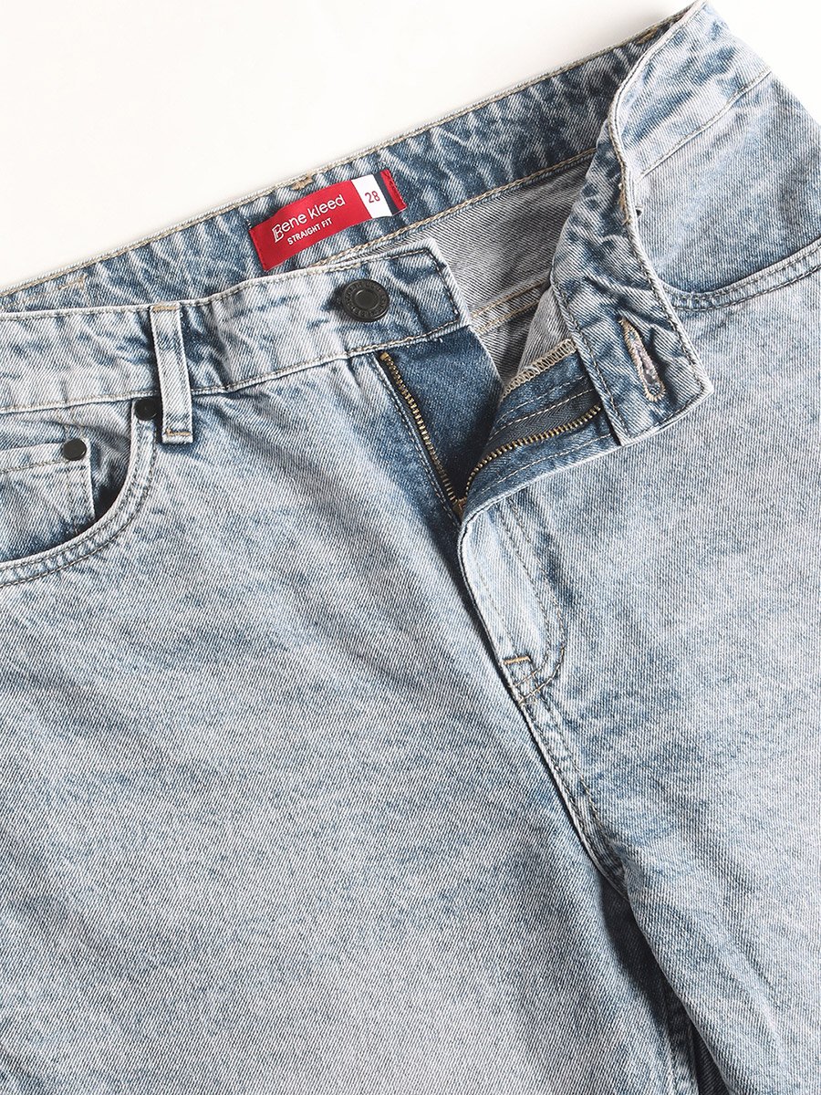 Women Straight Fit Faded Cotton Jeans