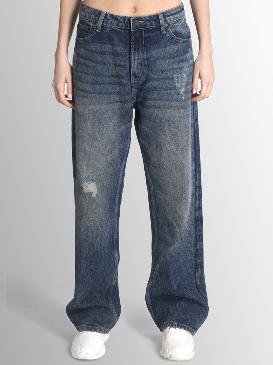 Women Relaxed Fit Light Distressed Jeans