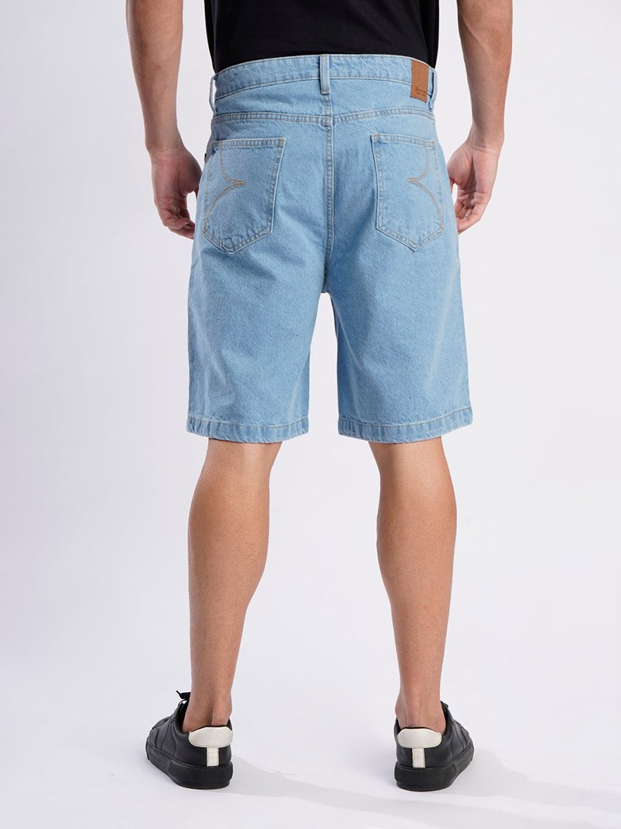 Men Blue Relaxed Fit Denim Shorts