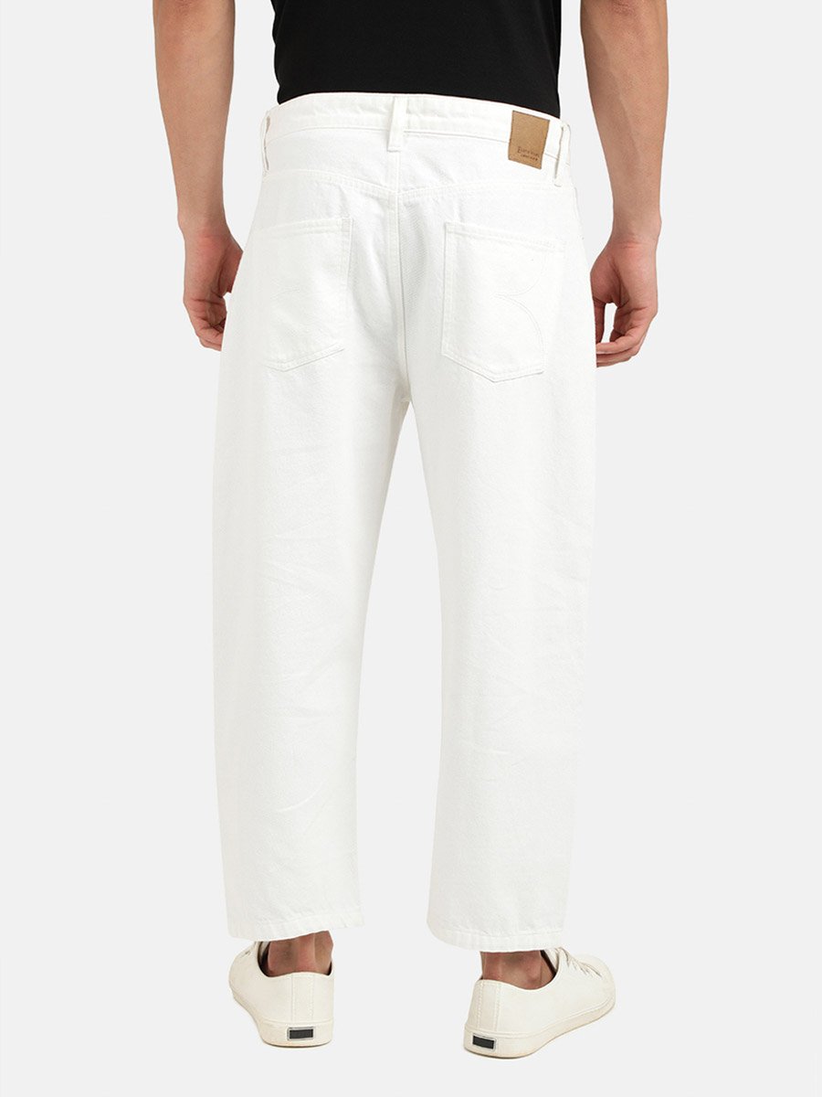 Men Pure Cotton Loose Fit Crop Jeans