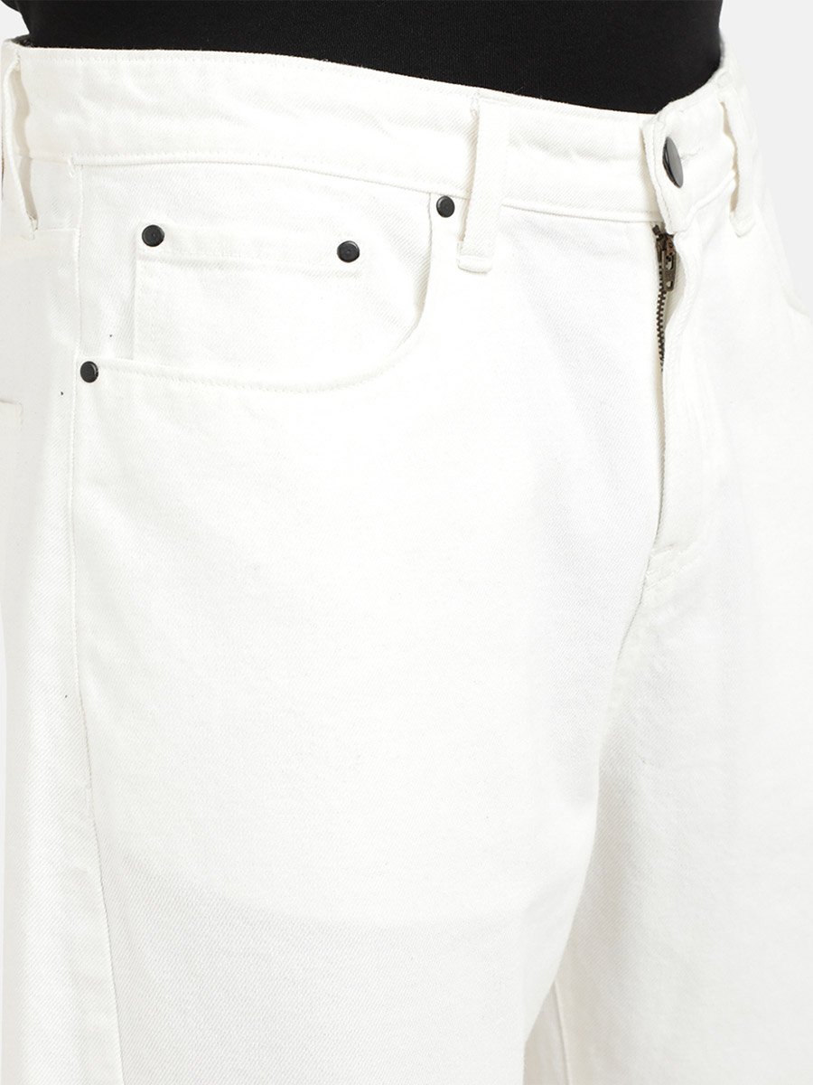 Men Pure Cotton Loose Fit Crop Jeans