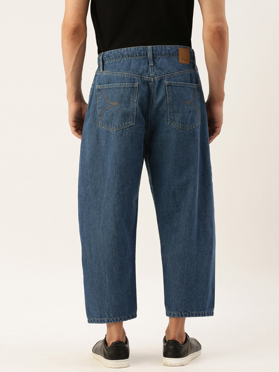 Men Cropped Loose Fit Jeans