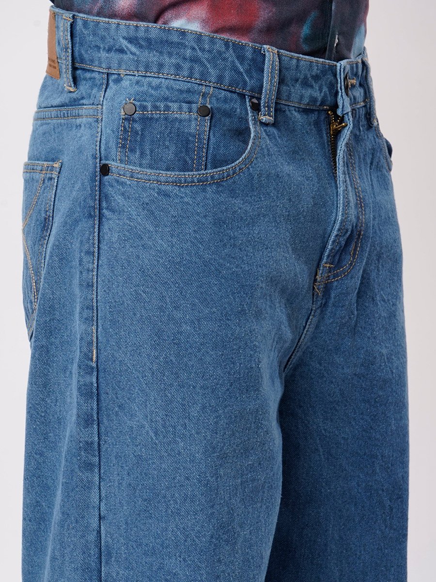 Men Blue Mid Rise Baggy Fit Jeans