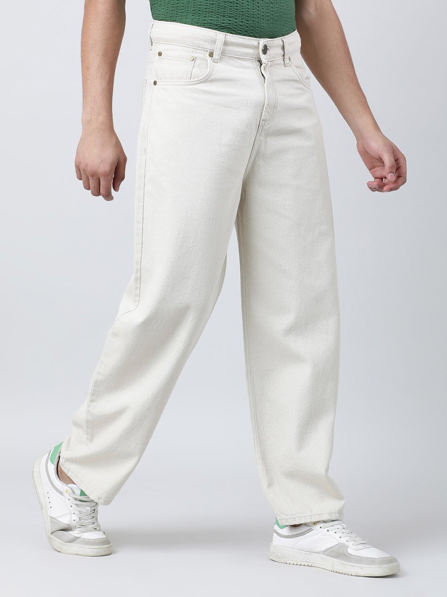 Men Mid-Rise Baggy Fit Cotton Jeans